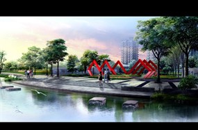 湖畔景观psd效果图